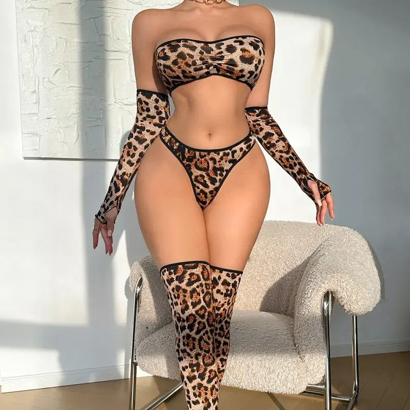 Leopard Print Four-Piece Set — VELLISSE
