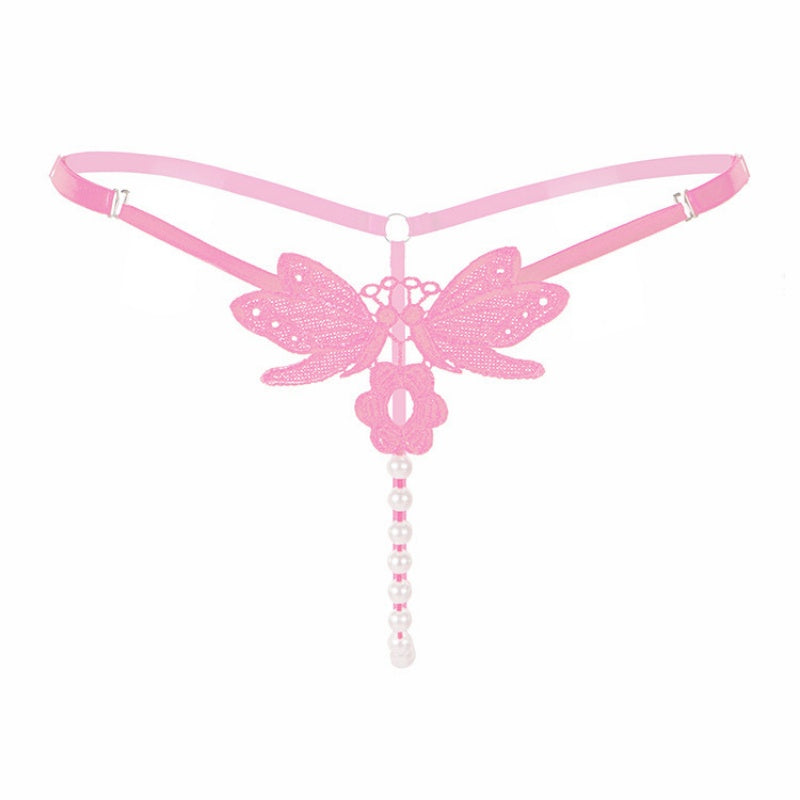 Black Butterfly Pearl Thong — VELLISSE