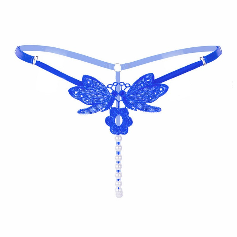 Black Butterfly Pearl Thong — VELLISSE