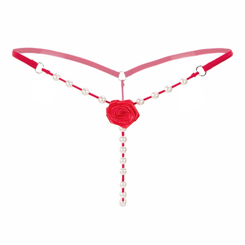 Pearl Rose Chain Thong
