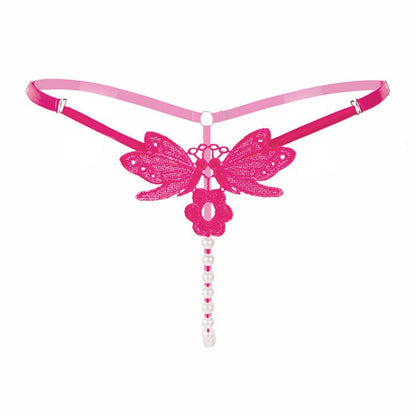 Black Butterfly Pearl Thong — VELLISSE