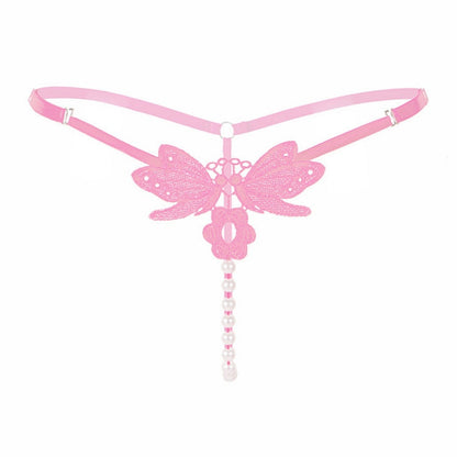 Black Butterfly Pearl Thong — VELLISSE