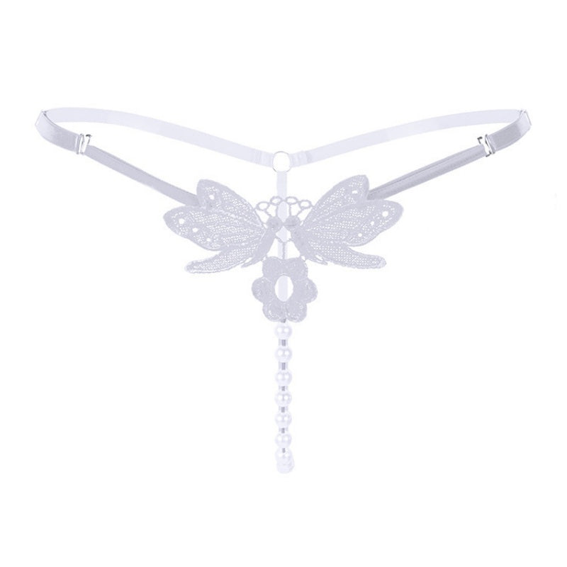 Black Butterfly Pearl Thong — VELLISSE