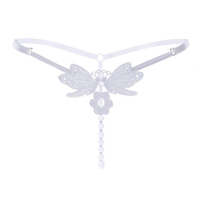Black Butterfly Pearl Thong — VELLISSE