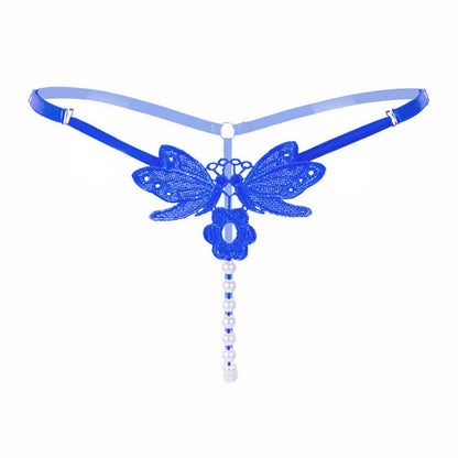 Black Butterfly Pearl Thong — VELLISSE