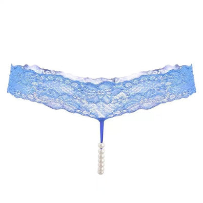 Pink Lace Pearl Thong — VELLISSE