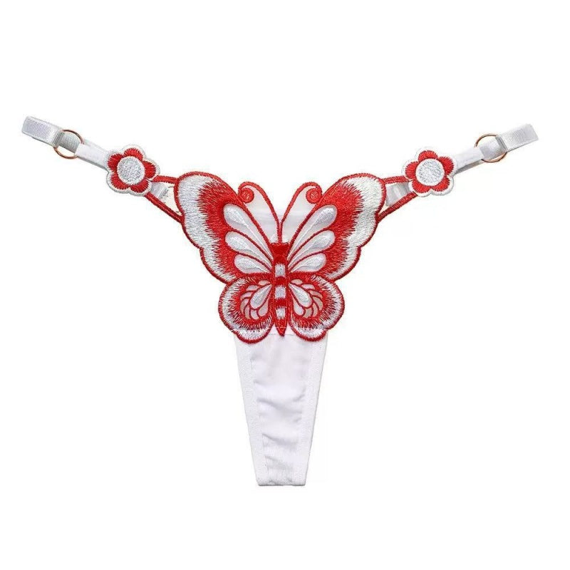 Embroidered Butterfly Thong — VELLISSE