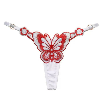 Embroidered Butterfly Thong — VELLISSE