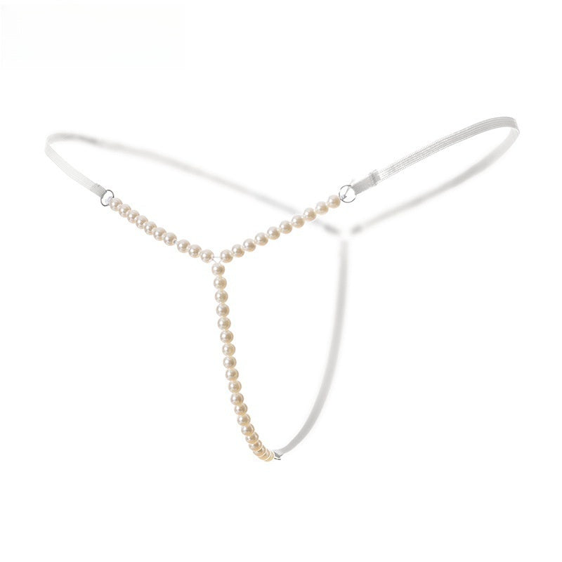 Black Pearl Chain Thong — VELLISSE
