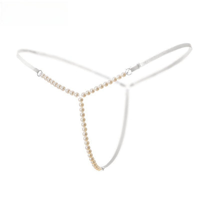 Black Pearl Chain Thong — VELLISSE
