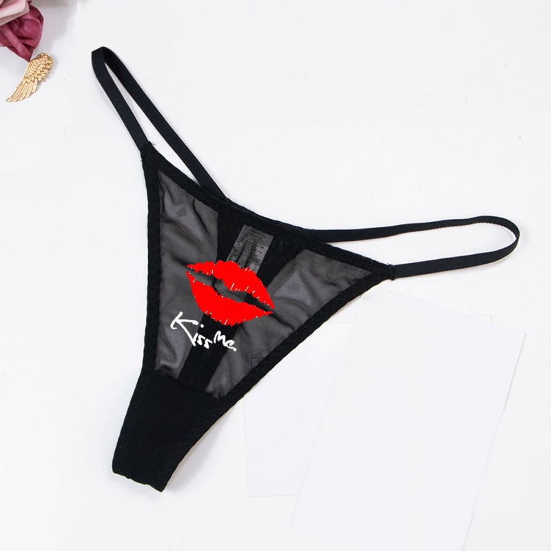 Graphic Print Mesh Thong — 13 Styles — VELLISSE