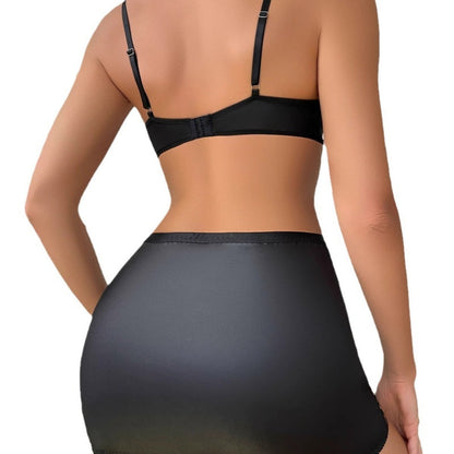 Black Leopard Patchwork Lingerie Set — VELLISSE