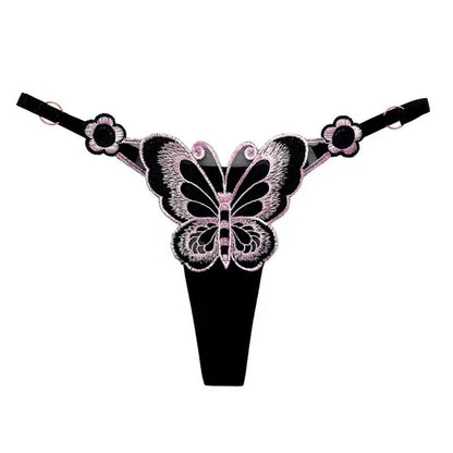 Embroidered Butterfly Thong — VELLISSE
