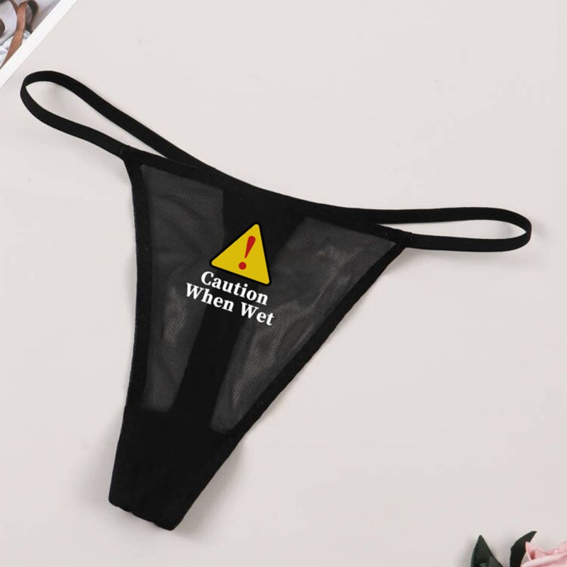 Graphic Print Mesh Thong — 13 Styles — VELLISSE