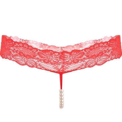 Pink Lace Pearl Thong — VELLISSE