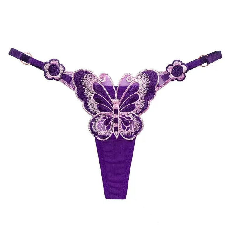Embroidered Butterfly Thong — VELLISSE