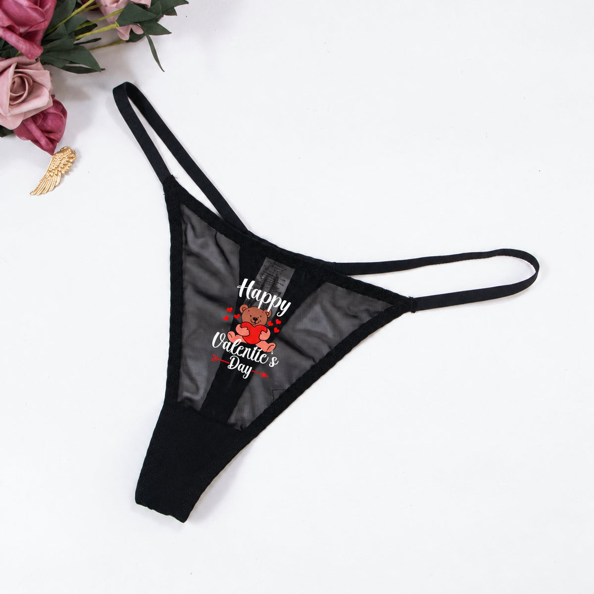 Graphic Print Mesh Thong — 13 Styles — VELLISSE