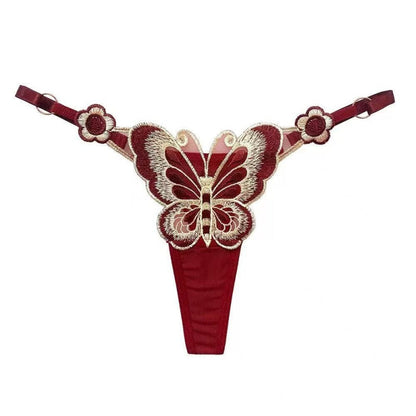 Embroidered Butterfly Thong — VELLISSE