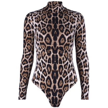 Wild Leopard Print Long Sleeve Bodysuit — VELLISSE